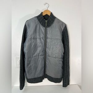 Marvin Richards New York Mens Sz Large Full Zip Wool Blend Sweater Puff Jacket